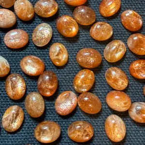 Sunstone 7 x 9mm Oval Cabochons 2pcs INDIA