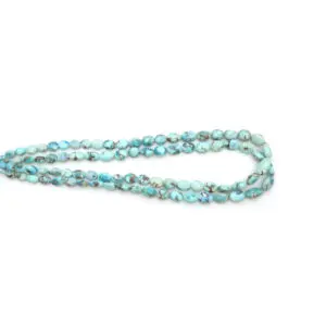 Golden Hill Turquoise beads from Kazakhstan, polished gemstone strand