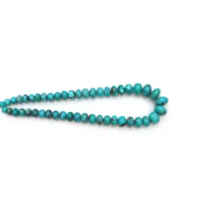 Turquoise beads from the USA, polished blue gemstone strand
