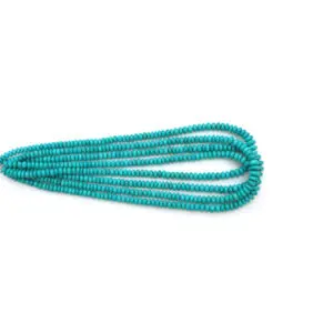 Turquoise beads from the USA, polished blue gemstone strand