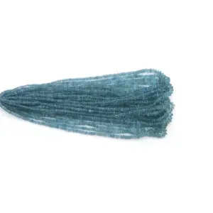 Faceted Aquamarine beads from Nigeria, delicate blue gemstone strand