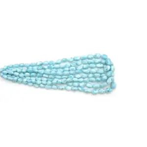 Larimar beads – natural blue pectolite smooth tumble gemstone beads from the Dominican Republic