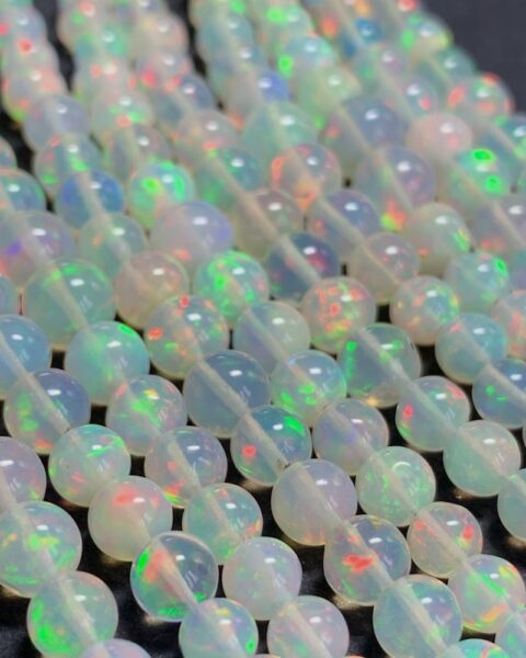 Opal Smooth Rounds Graduated Approx 4-6mm Beads 8cm Strand