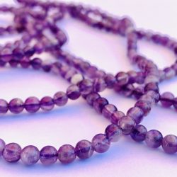 Amethyst Smooth Rounds Approx 4mm Beads 38cm Strand