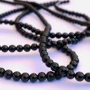 Black Agate Smooth Rounds Approx 4mm Beads 38cm Strand