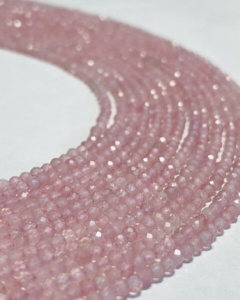 Rose Quartz 1.9-2.0mm Micro Faceted Beads 32cm Strand