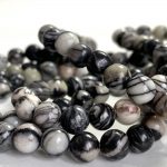 Black Veined Jasper Smooth Rounds Approx 6mm 38cm Strand