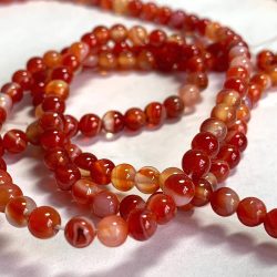 Red Sardonyx Smooth Rounds Approx 4mm Beads 36cm Strand