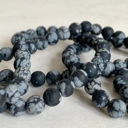 Snowflake Obsidian Matt Round Approx 6mm Beads 38cm Strand