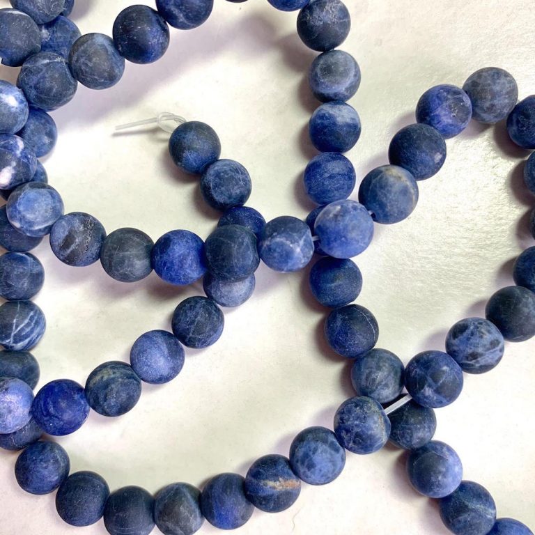 Sodalite Matt 8 mm Round Beads 38 cm Strand - Image 3