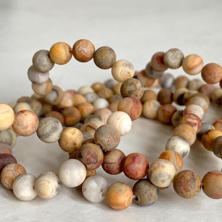 Crazy Lace Agate Matt 6mm Round Beads 38cm Strand