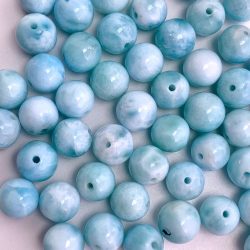 Larimar A Quality Smooth Round Beads 6mm 10 Pieces