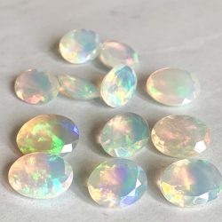 Opal Large Faceted Ovals 2 Pieces Per Pack 5 Carats Boxed