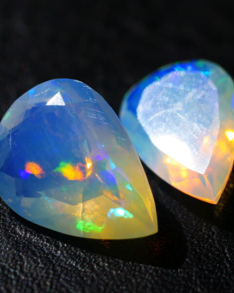 Opal Faceted Pear Shapes 2 Piece Pack Approx 5.50 Carats
