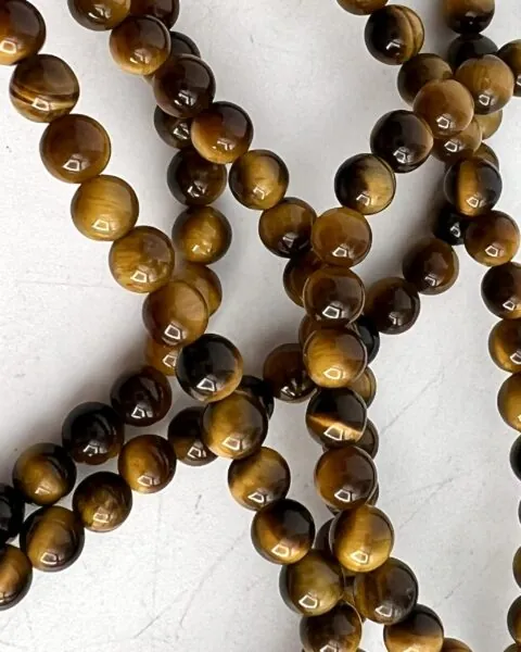 Tigers Eye Smooth Rounds Approx 4mm Beads 38cm Strand