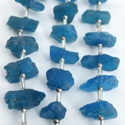 Neon Apatite Raw Nuggets Strand Approx 10 – 14 Pieces