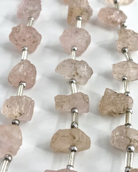 Morganite Raw Nuggets 14-18 Pieces Per Strand