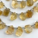 Citrine Chunky Raw Nuggets Strand Approx 5 Pieces