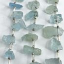 Aquamarine Raw Nuggets 14-18 Pieces Per Strand