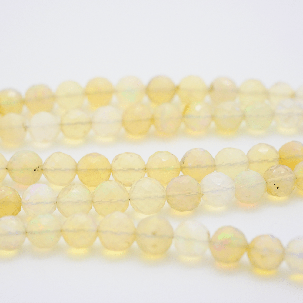 Stunning Opal Faceted Rounds Approx 4mm Beads 20 Per Strand • Chalmers Gems