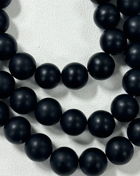 Black Agate Oiled Matt Rounds Approx 8mm Beads 38cm Strand