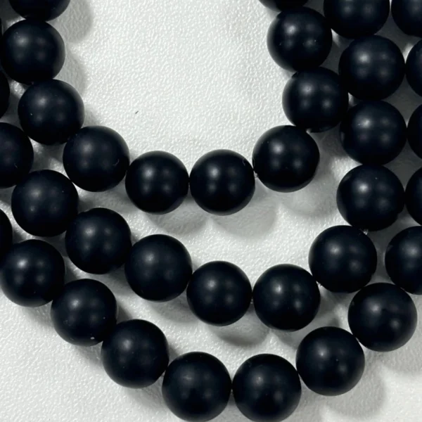 Black Agate Oiled Matt Rounds Approx 8mm Beads 38cm Strand