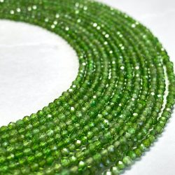Chrome Diopside Micro Faceted 2.2mm Beads 32cm Strand