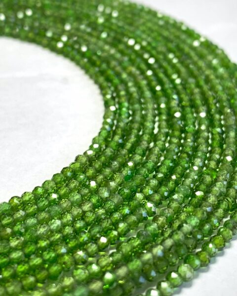 Chrome Diopside Micro Faceted 2.2mm Beads 32cm Strand