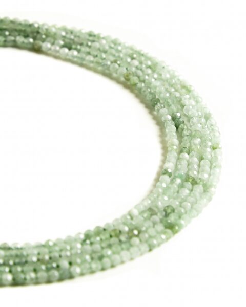 Burmese Jadeite 2.4-2.5mm Micro Faceted Beads 38cm Strand