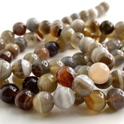 Botswana Agate Smooth Rounds Approx 8mm Beads 38cm Strand