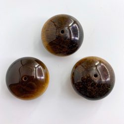 Tigers Eye Giant Rondelle Approx 30 x 20mm 3 Piece Pack