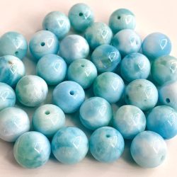 Larimar A Quality Smooth Round Beads 8mm 5 Pieces