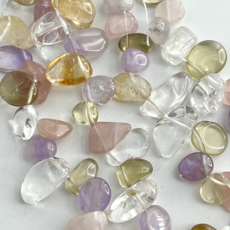 Mixed Quartz Flat Drop Beads Approx 6 x 8 - 10 x 12mm 38cm Strand - Image 3