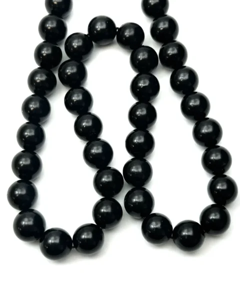 Jet Smooth Round 10mm Beads 38cm Strand