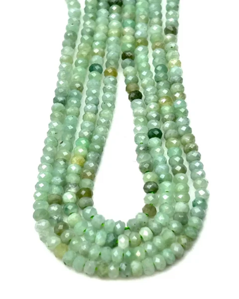 Jadeite Faceted Rondelles 3x2mm Beads 38cm Strand