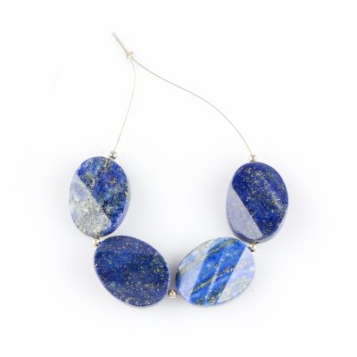 Lapis Lazuli Twisted Oval Beads Approx 20 x 15mm 4 Pieces Strand