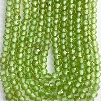 Peridot Faceted Rondelles 3x2mm 38cm Strand