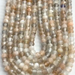 Multi Moonstone Faceted Rondelles Approx 3 x 2mm 38cm Strand