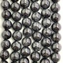 Black Jadeite Smooth Round 8mm Beads 38cm Strand