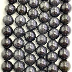 Black Jadeite 10mm Smooth Round Beads 38cm Strand