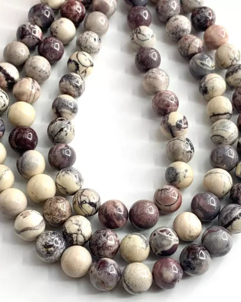 Porcelain Jasper Smooth Rounds Approx 8mm Beads 38cm Strand