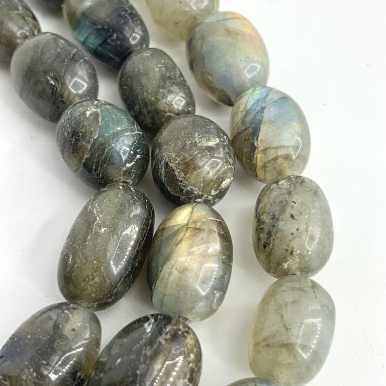 Labradorite Olive Shape Beads 20cm Strand - Image 2