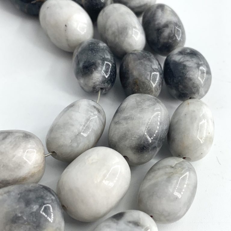 Mexican Zebra Jasper Olive Shape Beads 20cm Strand - Image 3