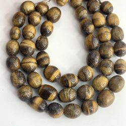 Tigers Eye Olive Shape Beads Approx 10 x 12 mm 20cm Strand