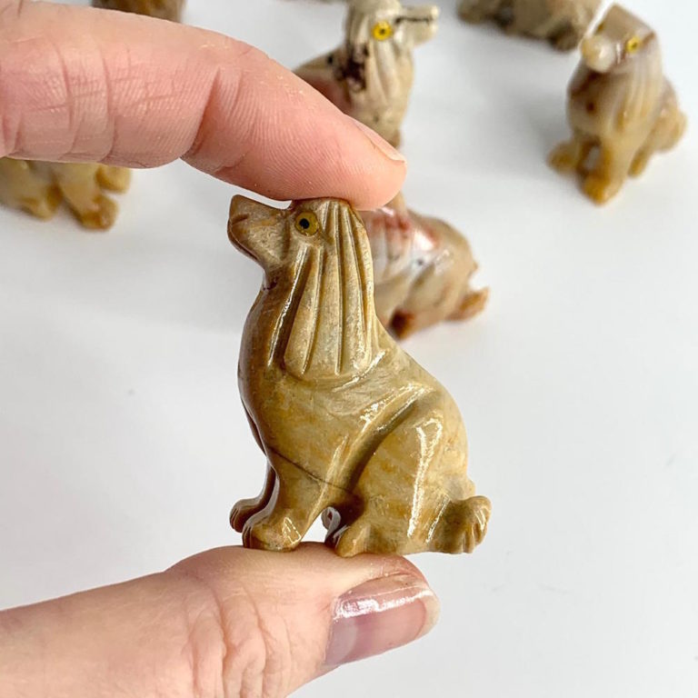 Soapstone Carved Dog 4.5x3cm 1 Piece • Chalmers Gems