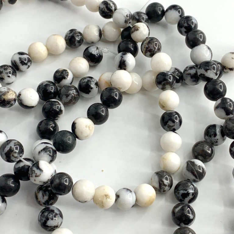 Zebra Jasper Smooth Rounds 10mm 36cm Strand