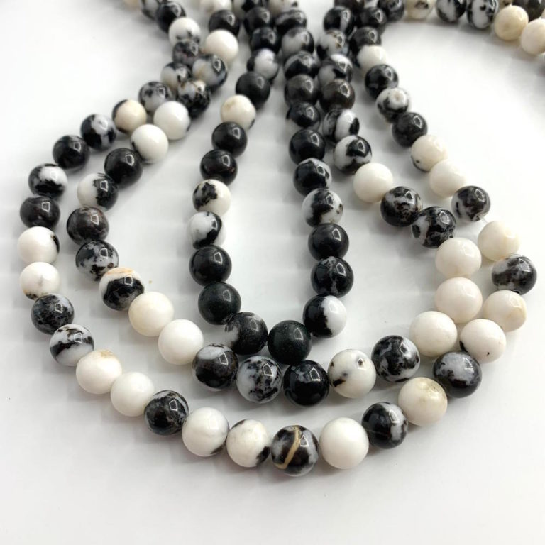 Zebra Jasper Smooth Rounds 8mm 36cm strand