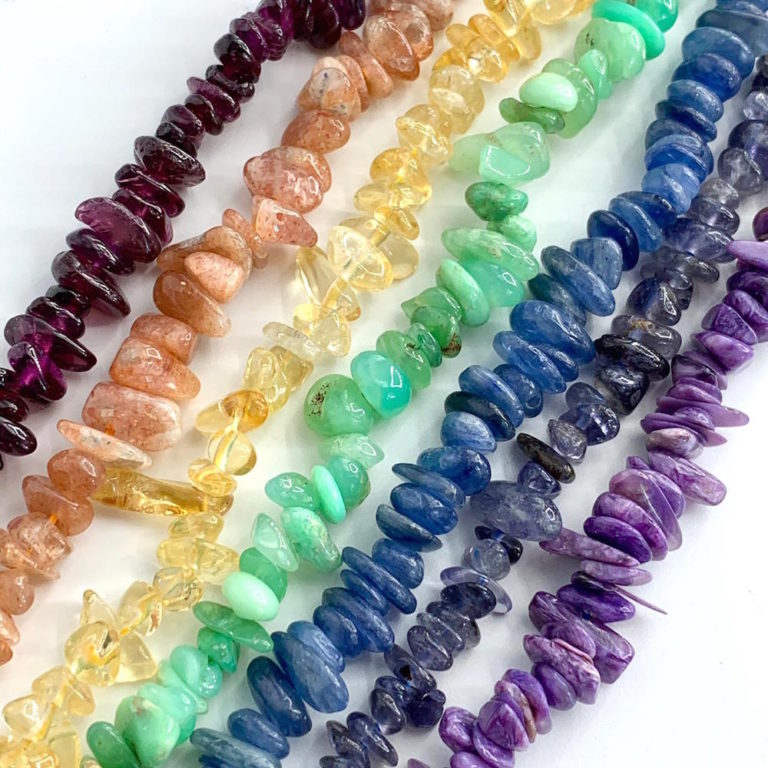 Chrysoprase Rainbow Chips 4-9mm Centre Drilled 38cm Strand - Image 3