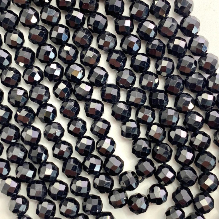 Black Spinel Faceted Rounds 4mm 38cm Strand - Image 2