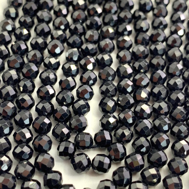 Black Spinel Faceted Rounds 4mm 38cm Strand - Image 4